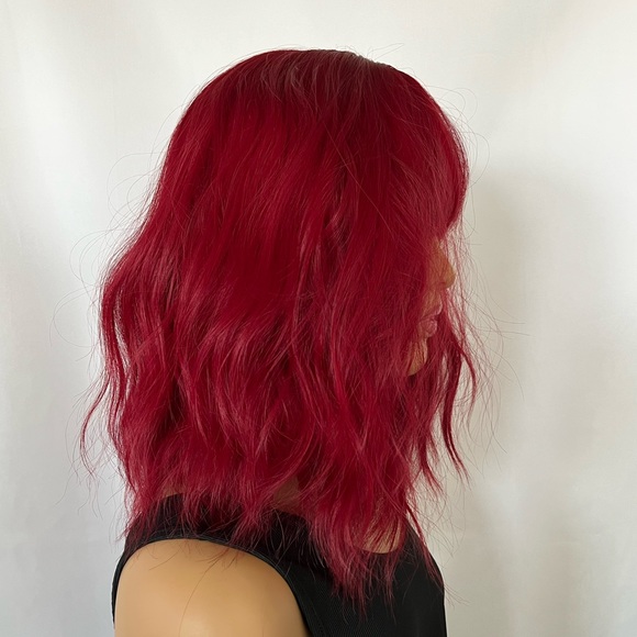 Very Pretty “Put On & Go” Synthetic Cherry Wine Color Wig with Bangs - DailyWea… - Picture 5 of 7